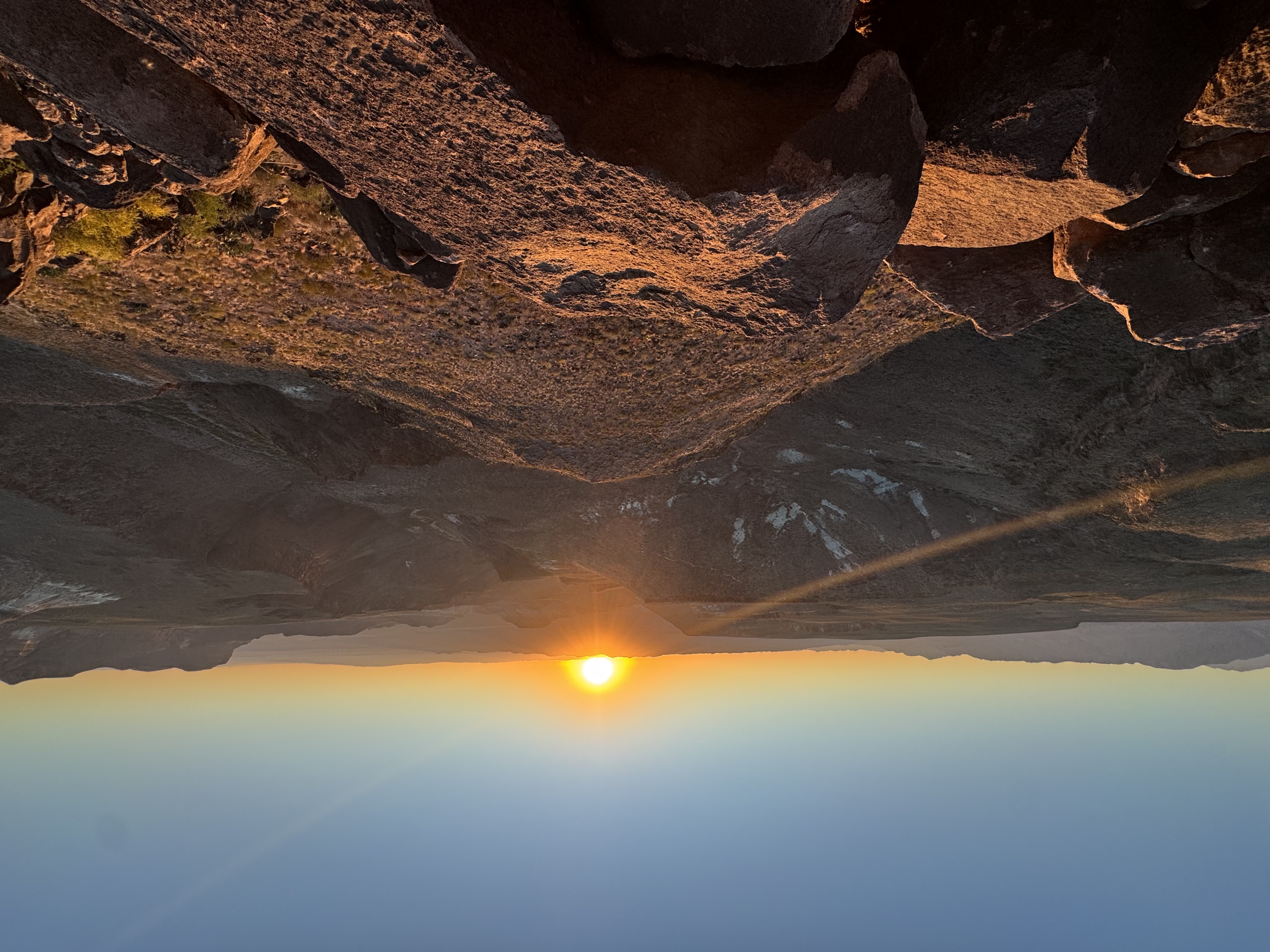 Aerial landscape at sunset